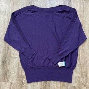 Alfani Womens Plus Size Boat Neck Sweater Purple OX
